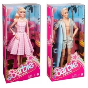NEW Barbie the Movie Doll Margot Robbie in Pink Gingham Dress + Ken